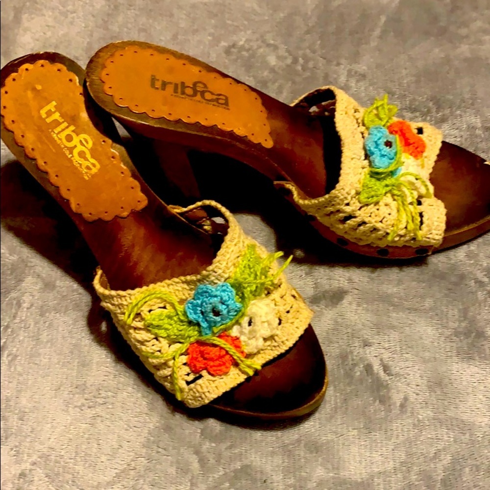 Womens Tribeca Wooden Knotted Heels